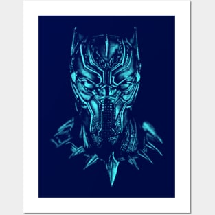 Shaded Black Panther Blue Posters and Art